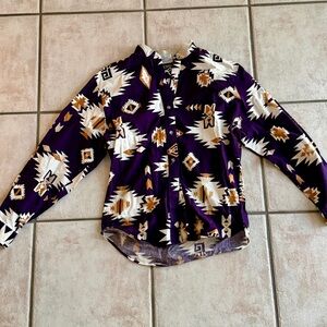 Roper Size S Southwestern Aztec print cotton Button down long sleeve  shirt.
